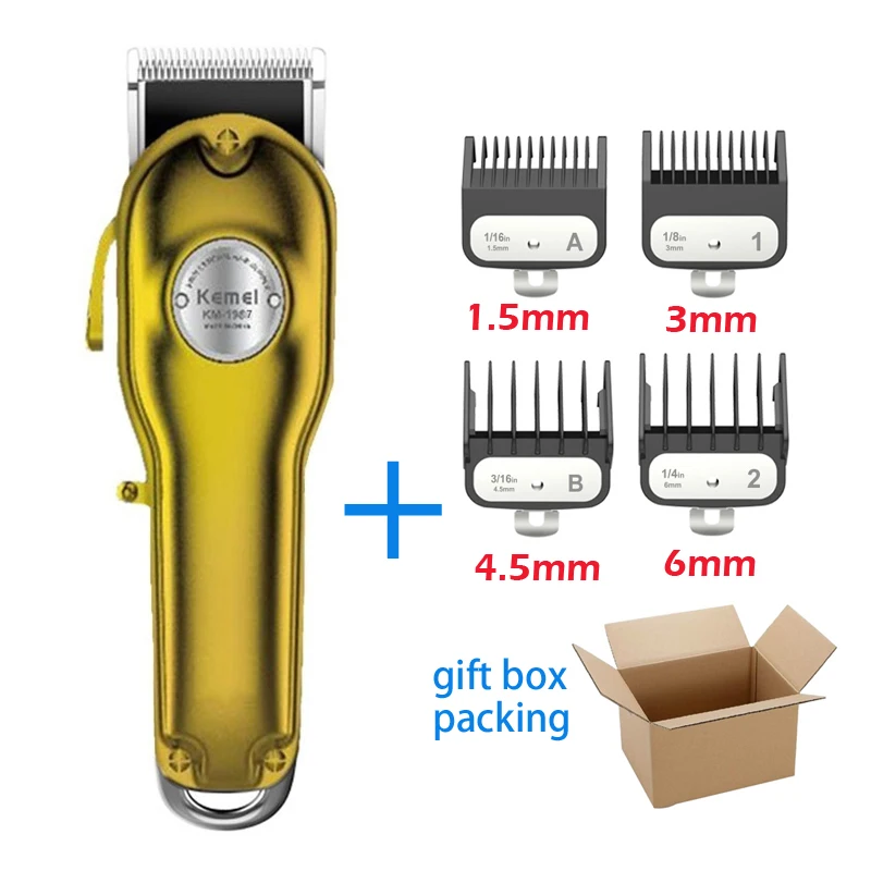 Kemei профессиональная машинка для стрижки цельнометаллический перезаряжаемый