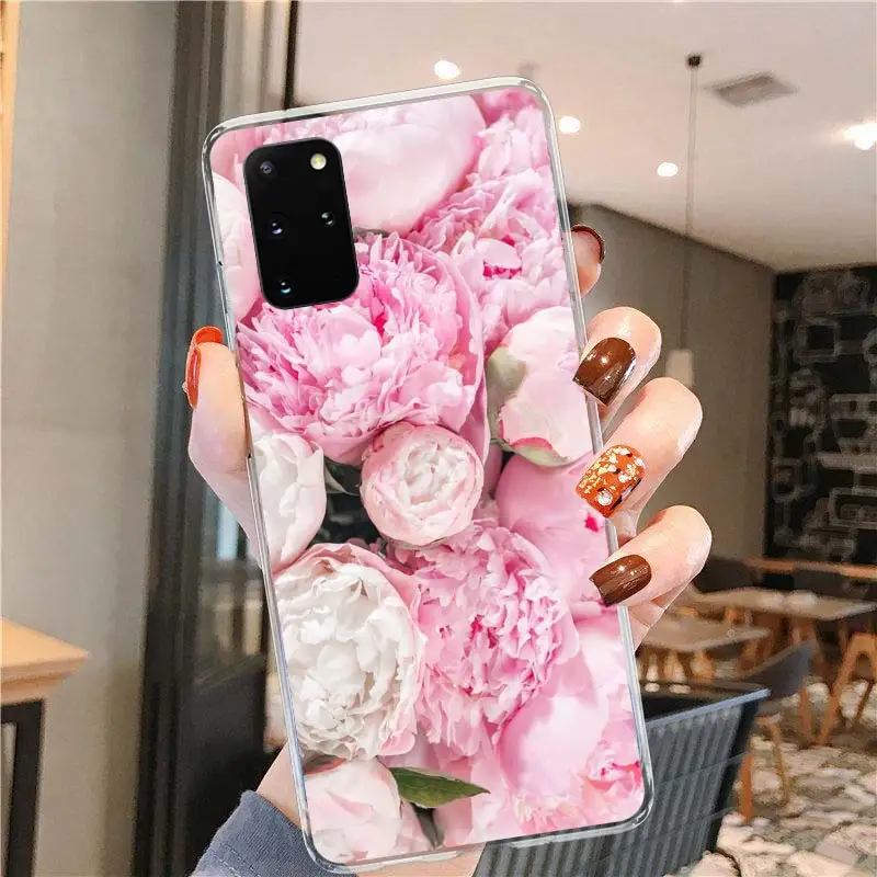 

Elegant Pink Flower Case for Samsung Galaxy S20 FE Ultra 5G S10 Plus S10e S9 Note 20 10 Lite Clear Silicone Phone Coque