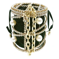 exquisite french niche boutique womens shoulder bag chain pearl and diamond inlaid dating bag luxury high capacity dinner bag