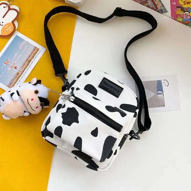

Women Girls Cartoon Cow Print Shoulder Crossbody Bag Lady Tote Satchel Purse