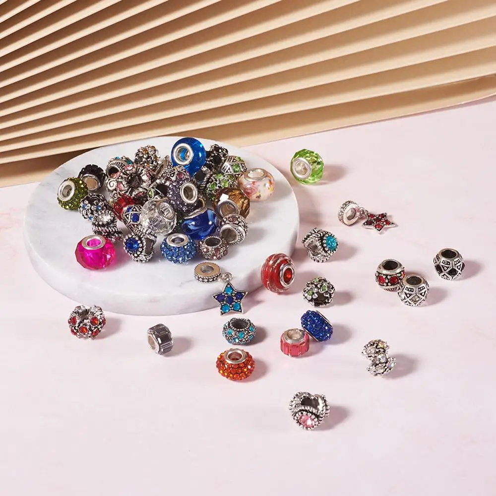 Pandahall 60 шт./кор. стразы из сплава в европейском стиле бусины с большими