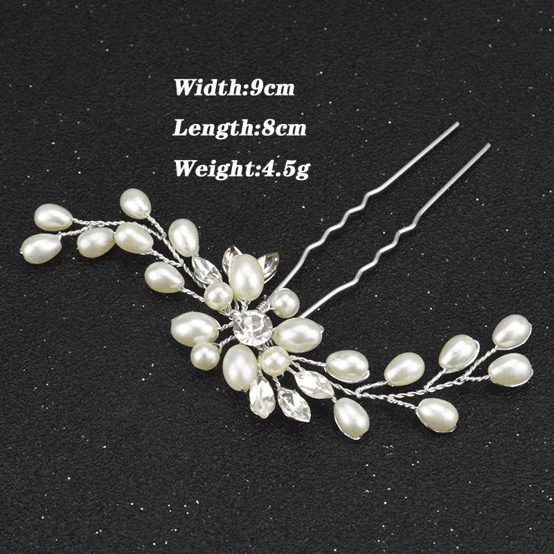 Серебряная золотая жемчужная заколка для волос, свадебные аксессуары для невесты и подружки невесты, кристальные волосы для девочки.