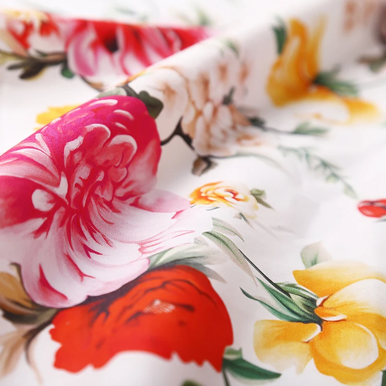 

Peony flower printed cotton fabric meter 140 cm width printed shirt dress fabric handmade DIY fabric wholesale cotton cloth