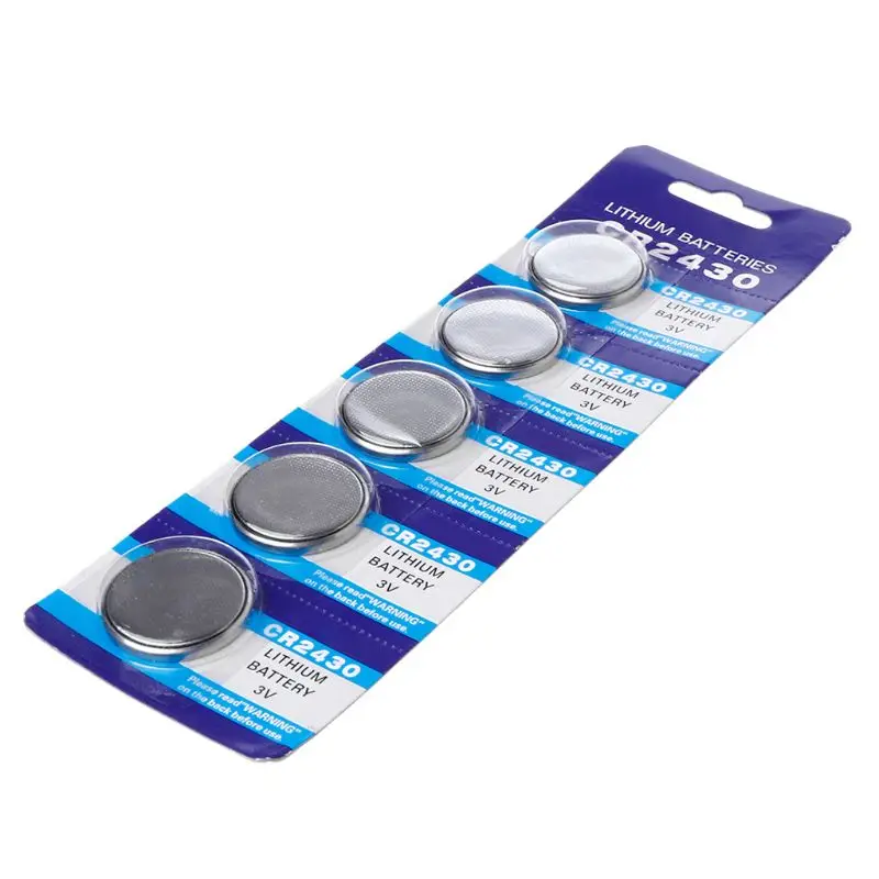 5 шт. Кнопочная батарея CR2430 3 в электронные литиевые элементы питания DL2430 BR2430 ECR2430