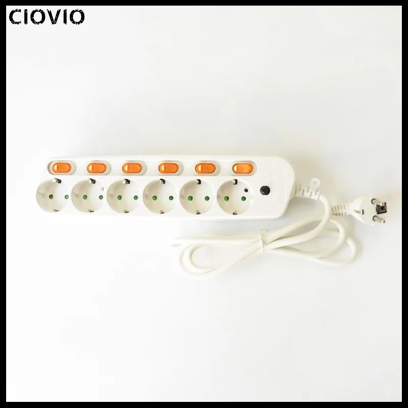 

CIOVIO Удлинитель 2/3/4/5/6 розеток 2,5 м