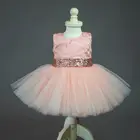 Кружевное платье-пачка для новорожденных девочек, с бантом на спине и блестками, От 0 до 10 лет