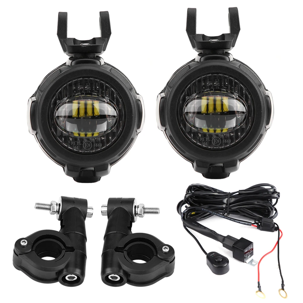 

Motorcycle LED Headlight Front Fog Lamp Light with Bracket for F800GS R1200GS ADV 2014‑2017