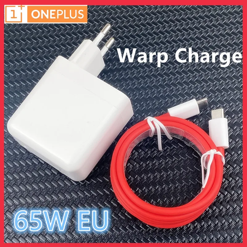 

Original Oneplus 8T Warp Charge 65W Power Adapter EU Quick Wall Charger Type C To Type C Cable One Plus 9 pro 9R 8T 8 nord n100