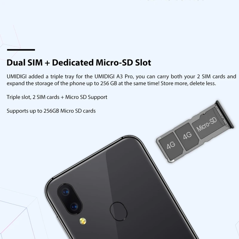 UMIDIGI A3 Pro Global Dual 4G смартфон 5,7 ''2.5D полный экран 3 ГБ+ 32 ГБ Android 8,1 MTK6739 четырехъядерный мобильный телефон 12 Мп+ 5 МП
