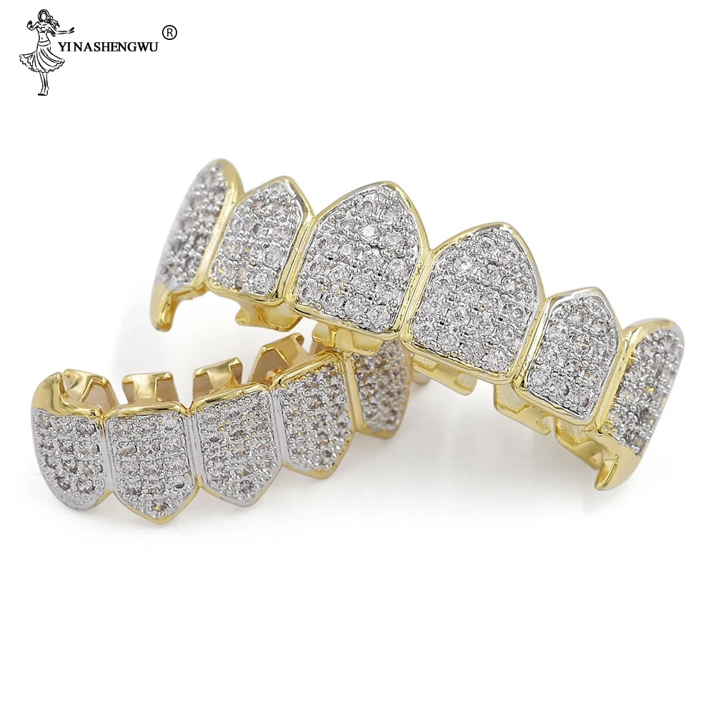 Хип-хоп декоративные коронки с цирконом класса ААА Зубные фианитом верхние и