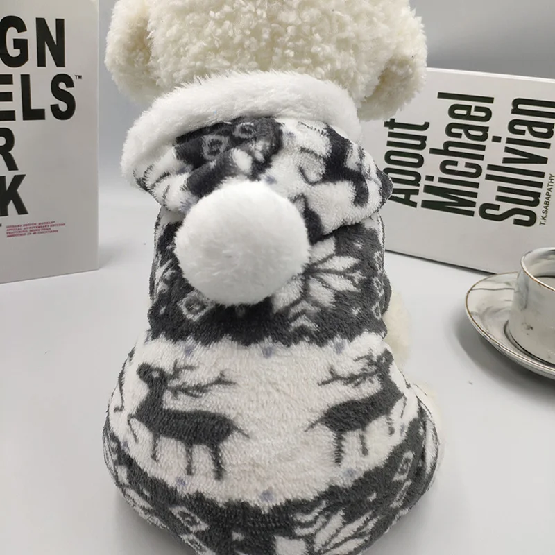 Одежда для собак зимние теплые куртки Щенок Рождественская Толстовка маленьких