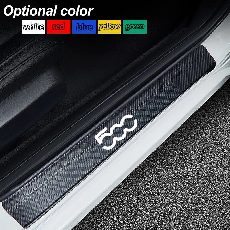 4 шт./компл. наклейка на порог из углеродного волокна против царапин для Fiat 500 500s 500l