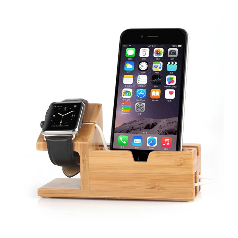 Зарядная док-станция для Apple кронштейн для часов 3 USB универсальный деревянный держатель для мобильного телефона для iPhone XR XS Max X 8 7 6S Plus