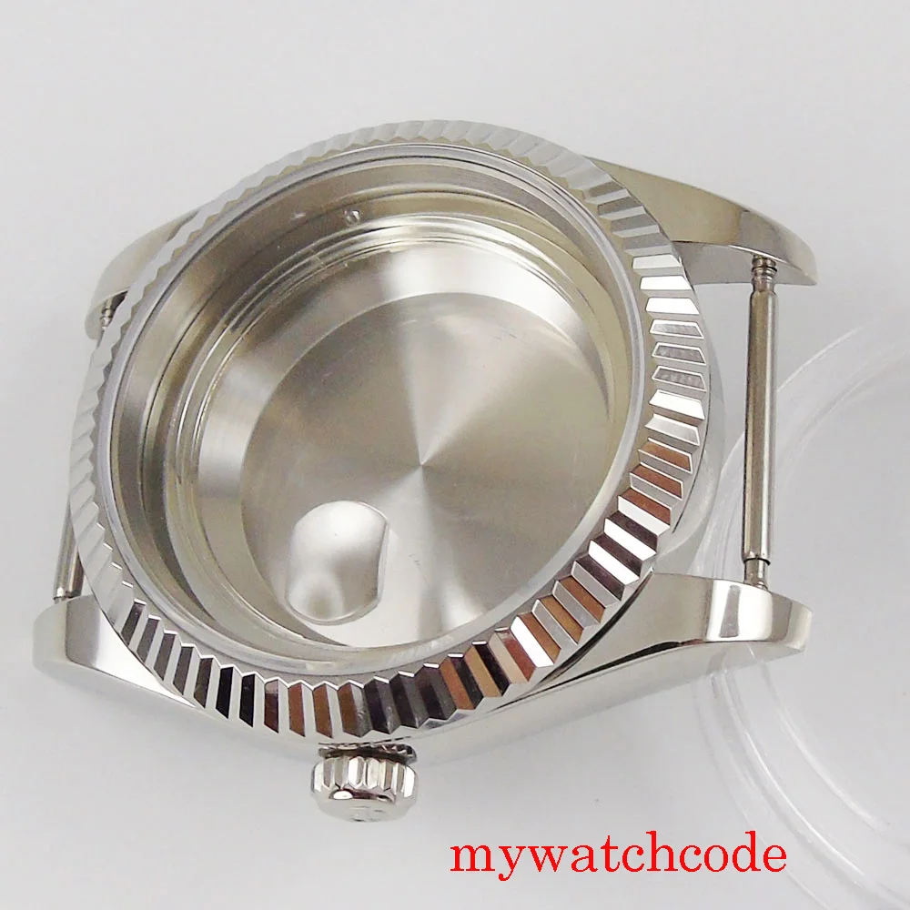 Роскошные 39 5 мм Parnis с сапфирами Стекло Для мужчин часы Чехол подходит