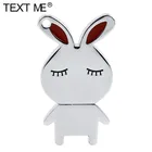 USB флеш-накопитель TEXT ME cute rabbit metal model usb2.0 4 ГБ 8 ГБ 16 ГБ 32 ГБ 64 ГБ