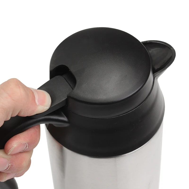

Stainless Steel 12V Electric Kettle 750ml In-Car Travel Trip Coffee Tea Heated Mug Motor Hot Water For Car Or Truck Use