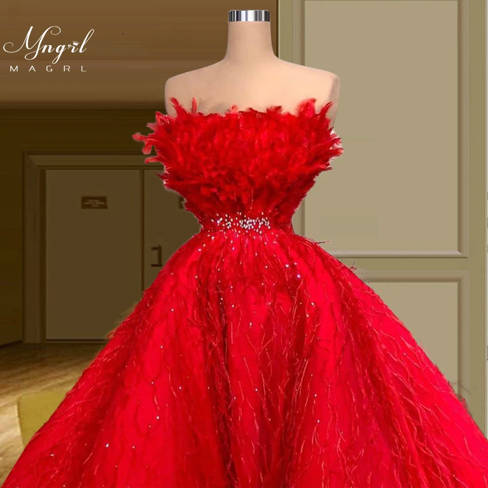 

MNGRL Luxury Evening Dress One-shoulder Long Sleeves Hand-applied Diamonds Glittering 2021 New Evening Dress Party Dress