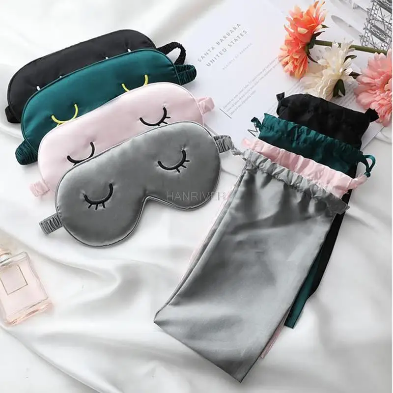 1 шт. маска для глаз из шелка сна Спящая мягкий тенты патч зеленая на глаза Для