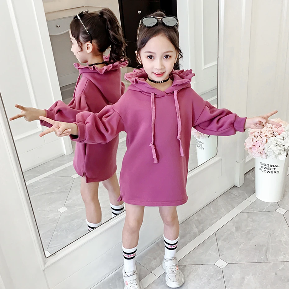 Свитер для девочек с плиссированным воротником толстовки свитер