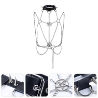 gothic necklace iron chain five star hanging neck jewelry punk necklace