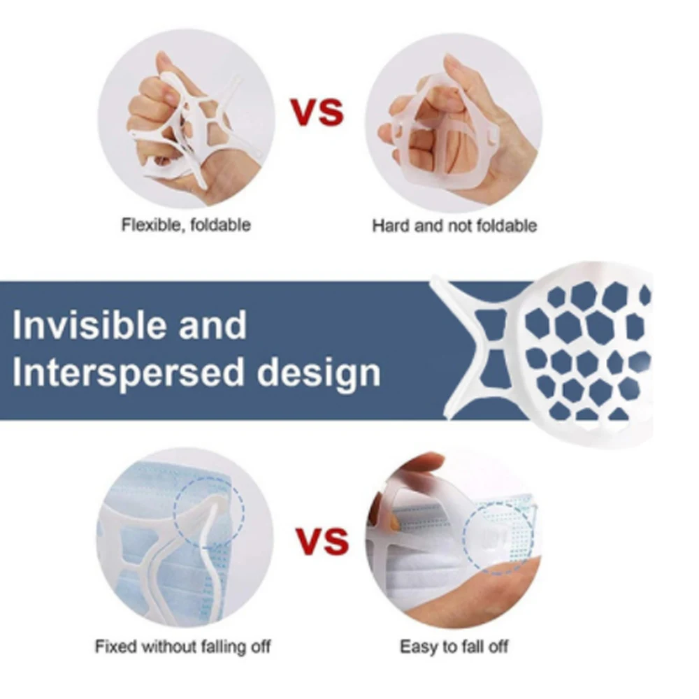 

3d Face Mask Bracket Holder Lipstick Protection Adult Men Women Dustproof Mask Respirato Breathable Reusable Mask Bracket