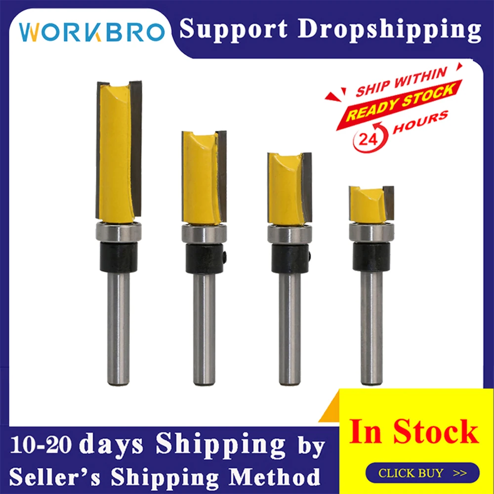 

WORKBRO 4pcs Milling Cutter Tungsten Carbide Dovetail Knife Hard Metal Router Drill Woodworking Tools