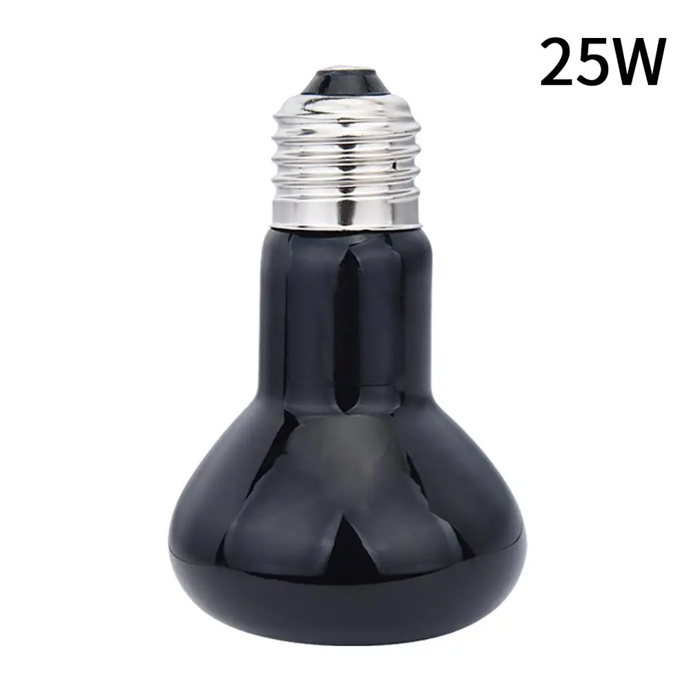 Black 25W Мини-25/50/75/100 Вт лампа для рептилий обогреватель для рептилий E27 УФ дневной и ночной амфибия броши в виде ящерицы светящаяся черепашка светильник в виде змеи рептилий BulbLight - Цвет: Black 25W