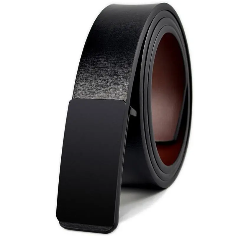 

Vintage Jeans Cowboy Casual Designer New Brand Belt Cowhide Genuine Leather Belt For Men Strap Male Smooth Buckle 160cm