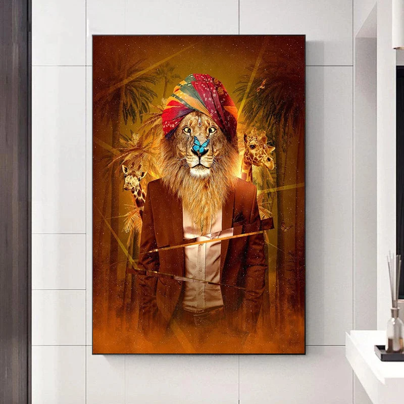 

Animal painting Loin Wall Art Canvas Painting giraffe Posters and Prints HD Wall Pictures for Living Room Home Decoration