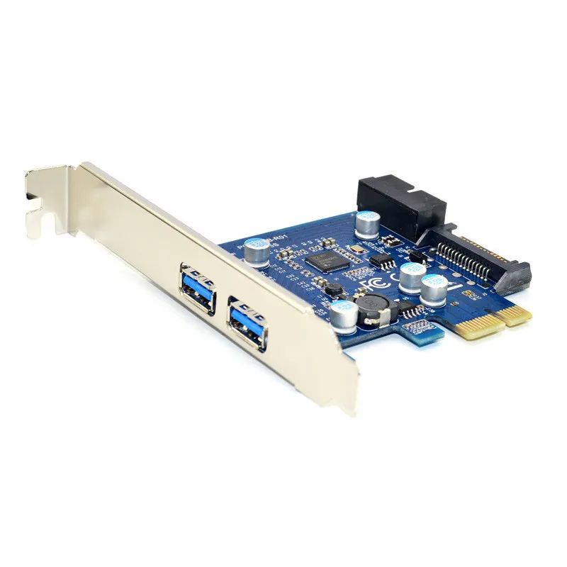 2 порта usb 3 0 pci e Pci express Card Adaptador de Expansao adicionar Em Cartoes + 20 pinos SATA Блок питания com chip|portas