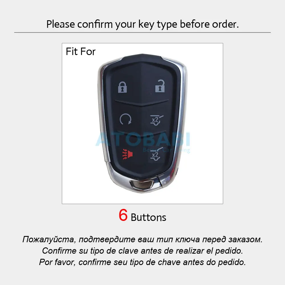 Чехол для ключей из натуральной кожи Cadillac Escalade 2015 2018 6 кнопок|key case for car|car key coverauto |