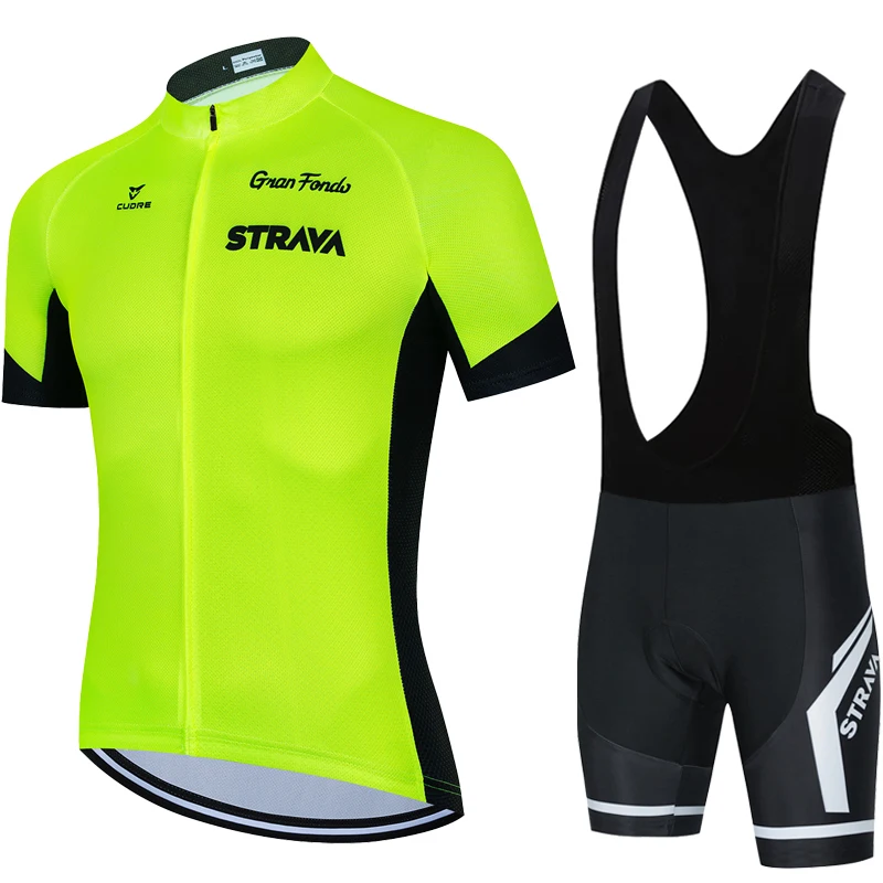 

STRAVA Cycling Jersey Set 2022 Breathable Bicycle Clothing ciclismo Clothes Summer Man Short Sleeve Sports Cycling kit camisas
