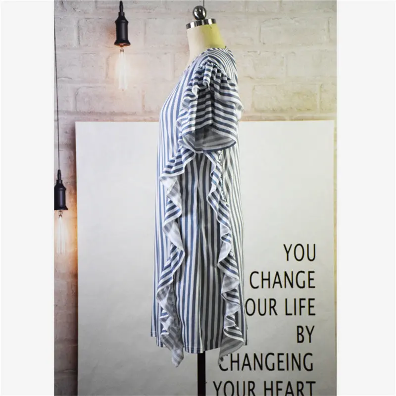 

New Brand Family Matching Clothing Mother and Daughter Clothes Striped Dresses Short Sleeve Dresses Family Matching Outfits