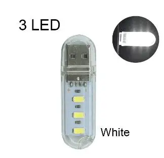 3 leds white DC 5 В Мини светодиодный Ночной светильник, портативный 10 светодиодный s 24 светодиодный s USB настольная лампа для чтения, сгибаемый удлинитель, адаптер для США, книжный светильник s - Испускаемый цвет: 3 leds white