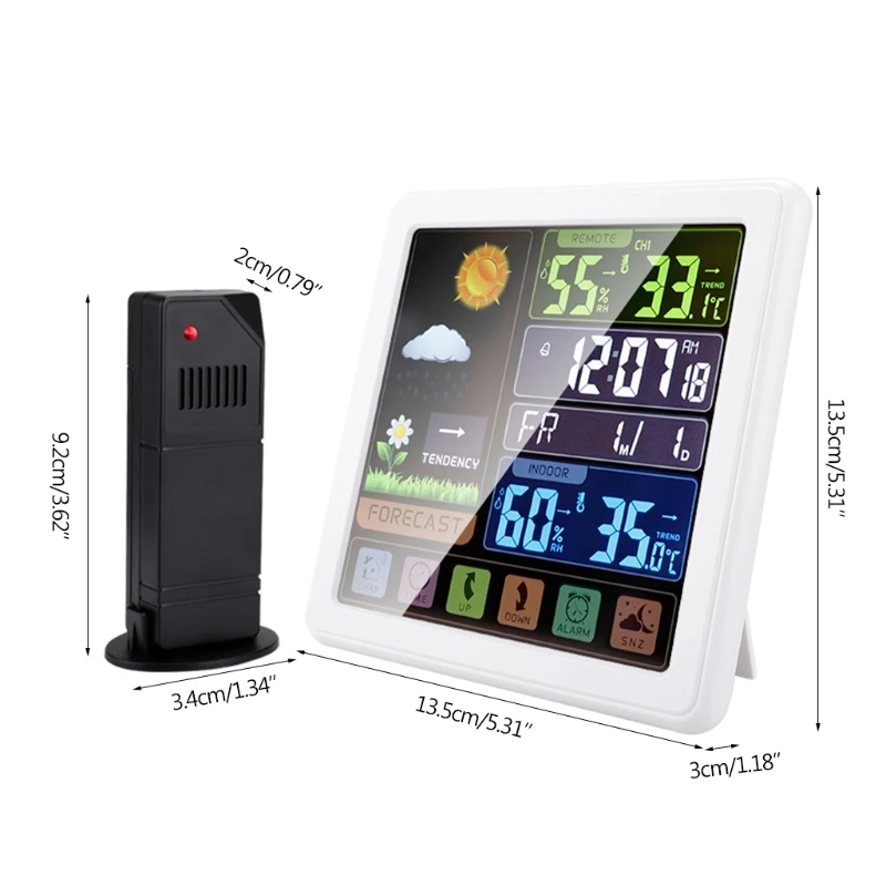 

Weather Station Radio with Outdoor Sensor, Digital Indoor and Outdoor Room Thermometer, Hygrometer, Hydrometer, Humidity with We