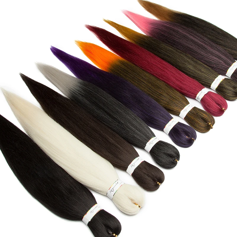 

26 дюймовые легкие косички, предварительно растягивающиеся крючком волосы для наращивания, для черных женщин, Омбре плетеные волосы, синтет...