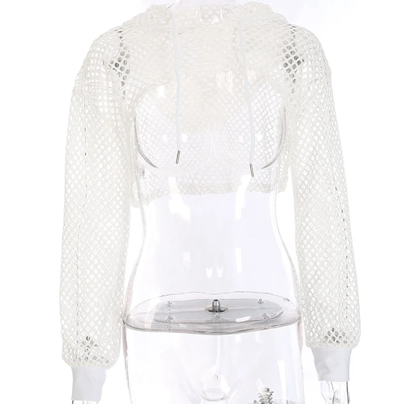 2 шт. Женская Сетчатая футболка с капюшоном | одежда