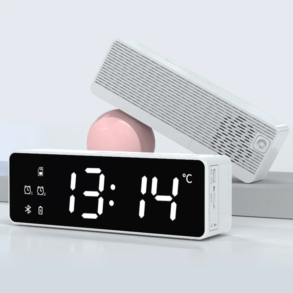 Беспроводной зеркальный тип большой экран мини USB зарядка цифровой Будильник FM