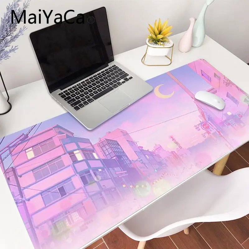 

Pink anime Moon landscape aesthetics art Boy Gift Pad DIY Design Pattern Game mousepad Size for 400x900x2mm