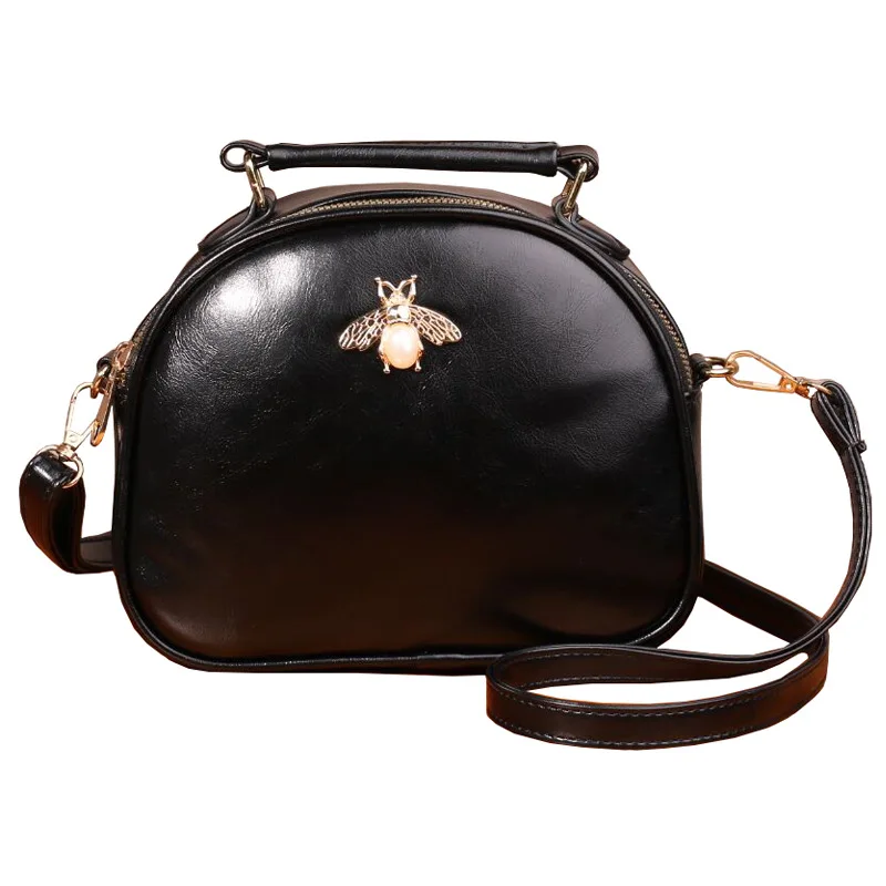 Женская кожаная сумка мессенджер черная Кроссбоди для девочек 2019|Сумки с