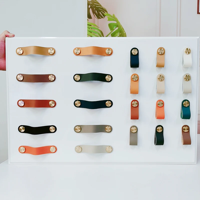 14-цветная Скандинавская Экологически чистая кожаная мебель для шкафа дверная