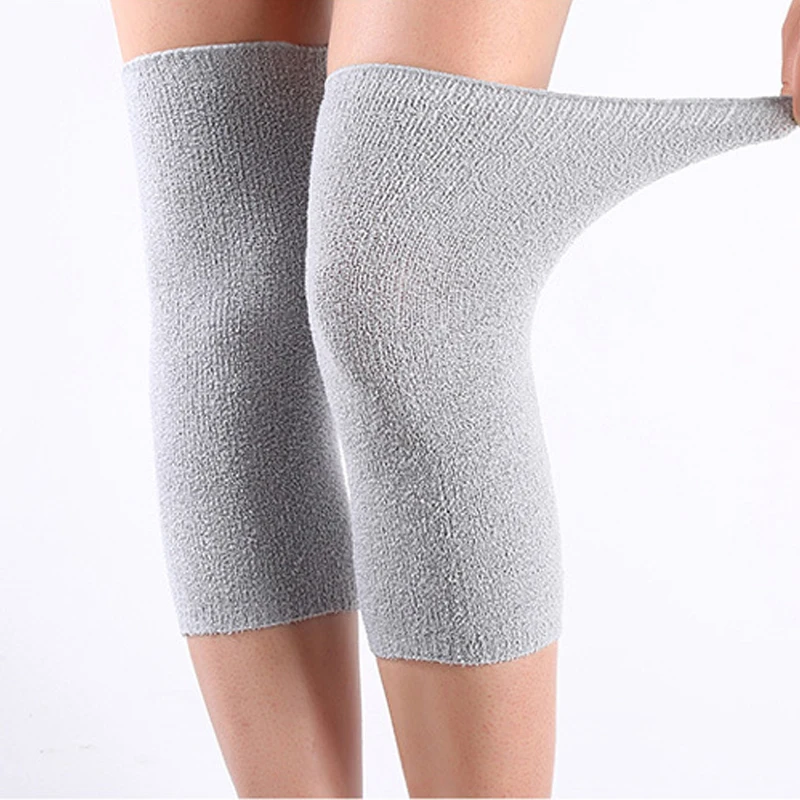 Шерстяные легкие однотонные зимние теплые коленные шерстяные вязаные