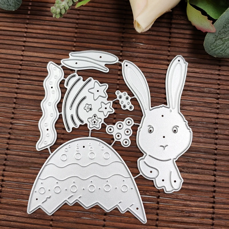 

Cute Easter Rabbit Metal Cutting Dies Stencil Scrapbooking DIY Album Stamp Paper X7JE