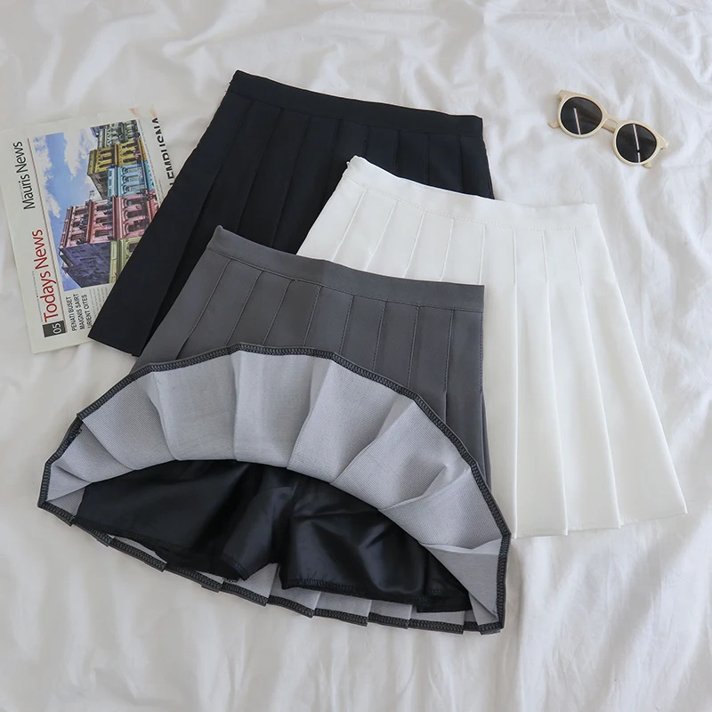 

Women 2022 Autumn Pleated Skirt Female High Waisted Mini Skirts Fashion School Uniform Girls Casual Preppy Style Skirts C129