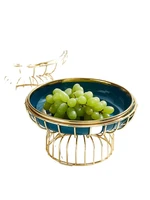 fruit plate light luxury creative modern living room coffee table cake snack dish household european golden personality high