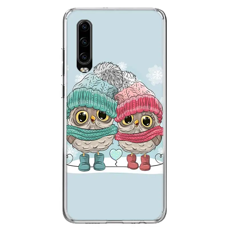 Baby Cute Owl Lover Cartoon Candy Phone Case For Huawei Mate 40 Pro 30 20 Lite 10 Huawei P30 Lite P50 Pro P40 P20 P10 Cover Coqu