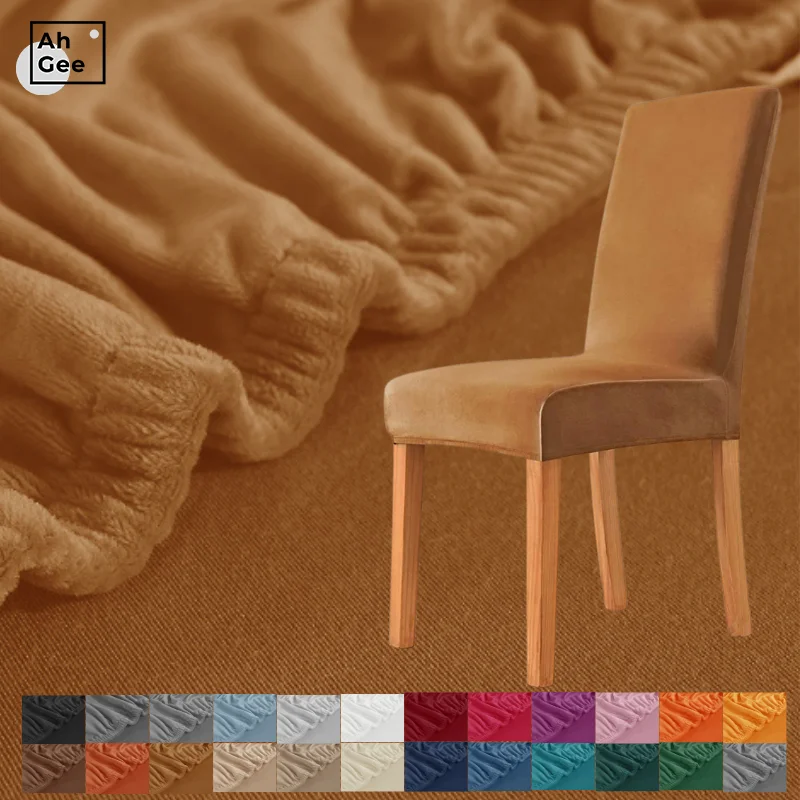 

Spandex Chair Cover Stretch For Dining Room Velvet Chair Cover With Back For Chairs For Kitchen Elastic Velvet Covers Chairs