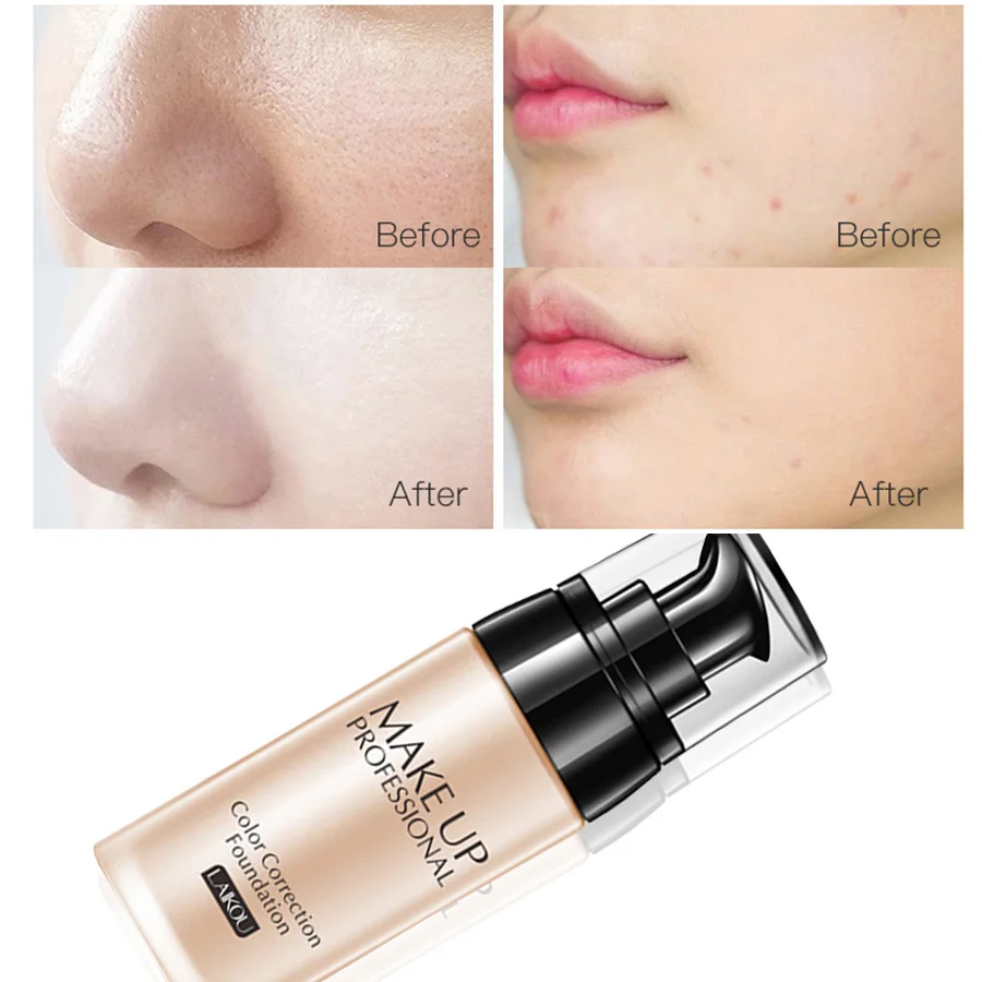 

LAIKOU Brand Face Foundation Makeup Base Fluid Liquid Foundation BB Cream Concealer Primer Easy to Wear Soft Carrying Foundation