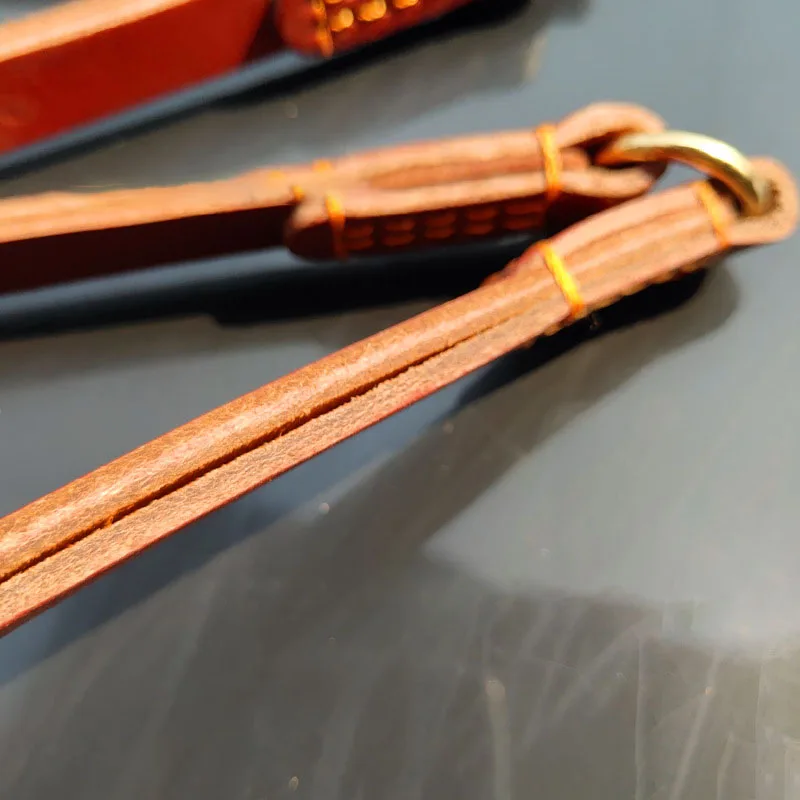 Поводок для собак из натуральной кожи с пятью узелками тренировочные тросы