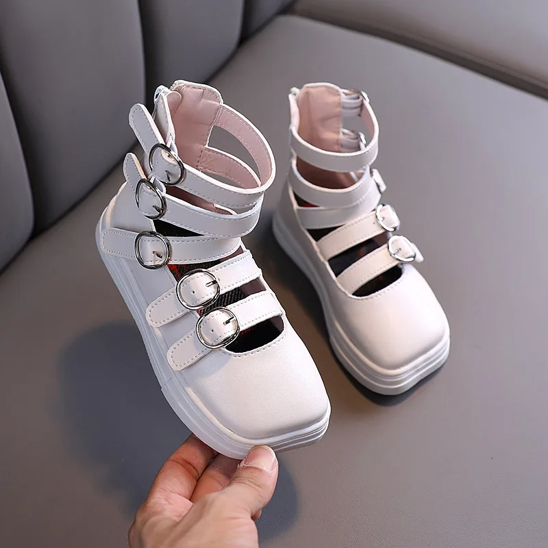 

2020 Autumn Girls Leather Boots Female Children Martin Boots Non-Slip Soft Bottom Fashion Boots Outdoor Kids Casual Shoes